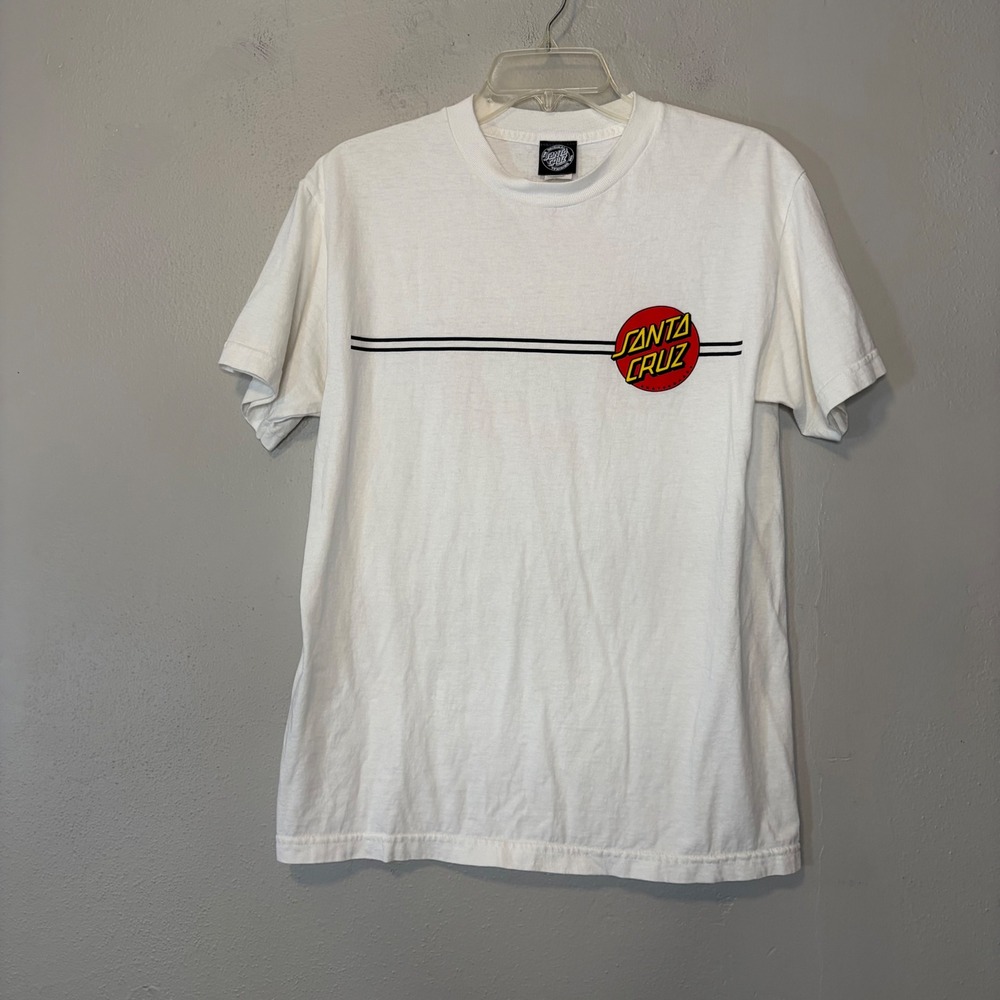 Santa Cruz Skateboards Classic Dot Logo White T-Shirt Mens Medium RN 76679